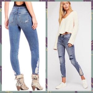 FREE PEOPLE ABOUT A GIRL HIGH RISE DISTRESSED JEANS 26